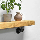 Wooden Shelf With Industrial Pipe Bracket | 15cm Depth
