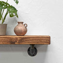 Wooden Shelf With Industrial Pipe Bracket | 15cm Depth