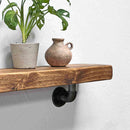 Wooden Shelf With Industrial Pipe Bracket | 15cm Depth