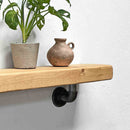 Wooden Shelf With Industrial Pipe Bracket | 15cm Depth