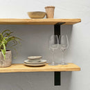 Rustic Thin Metal Bracket Shelf | 22cm Depth