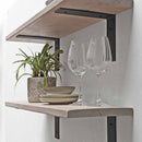 Rustic Thin Metal Bracket Shelf | 22cm Depth