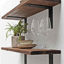 Rustic Thin Metal Bracket Shelf | 22cm Depth