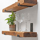 Rustic Inverted Metal Bracket Shelf | 15cm Depth