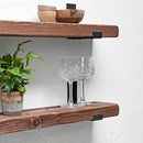 Rustic Inverted Metal Bracket Shelf | 15cm Depth