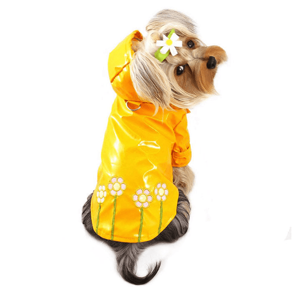 🐾 Charming Daisy & Polka Dot Raincoat for Pets 🌧️