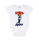 White Barmy Army Mascot Send Off Baby Grow