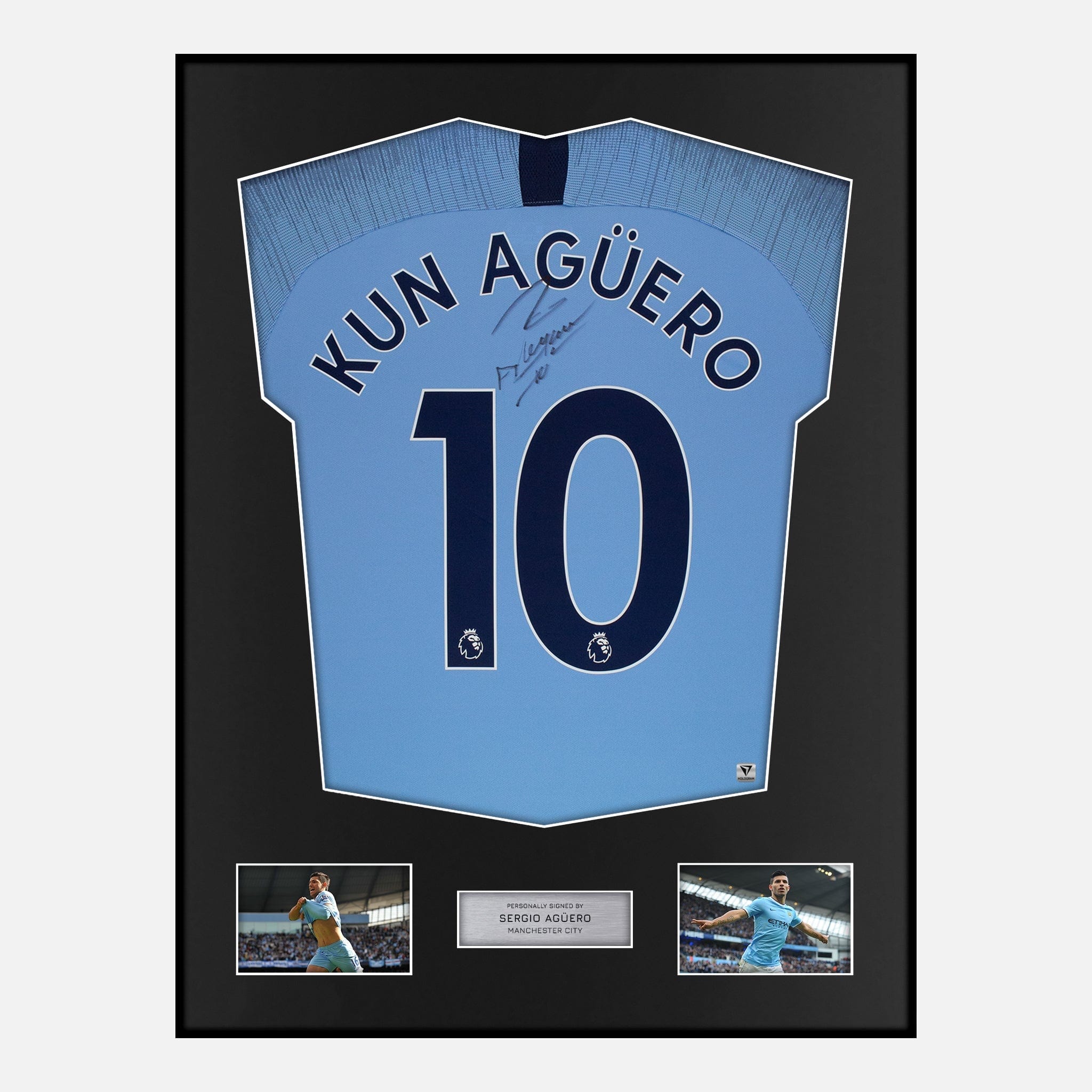 Maillot Domicile Manchester City 2020/2021 – Signé Par Sergio Agüero (Dos)
