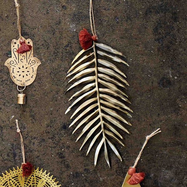 Hanging Brass Leaf