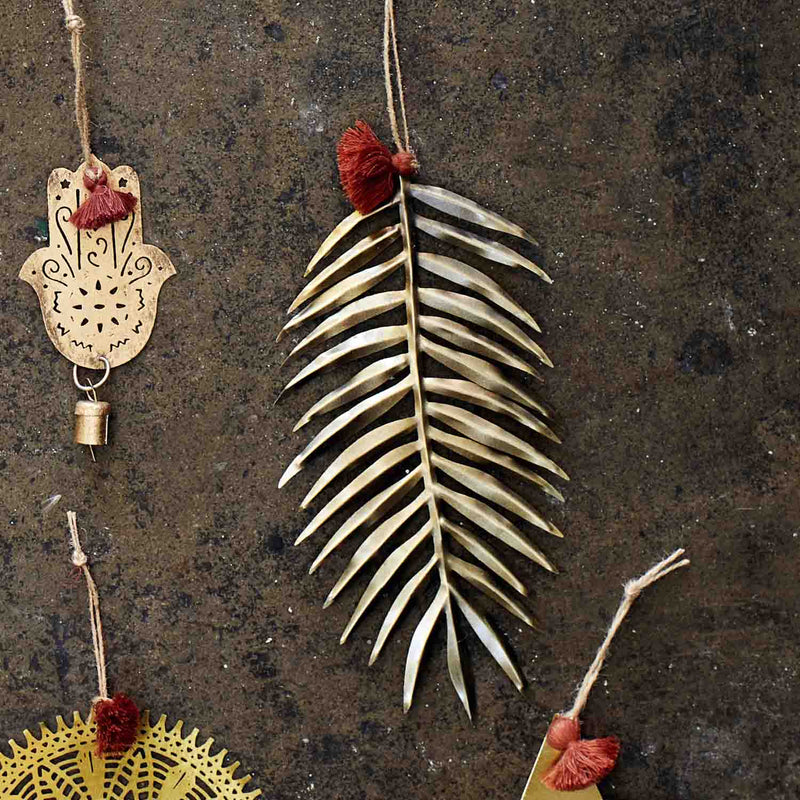 Hanging Brass Leaf