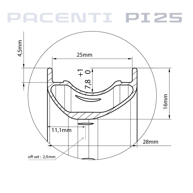 PI25-Gravel Wheelset 700c 142mm C-Lock - Dimensions