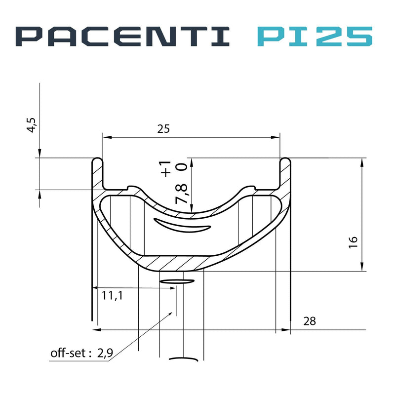 PI25-TXC Wheelset 29" 142mm C-Lock - Dimensions