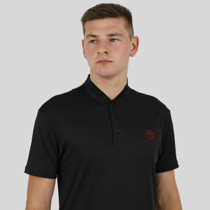 Collarless Black Polo Innovator