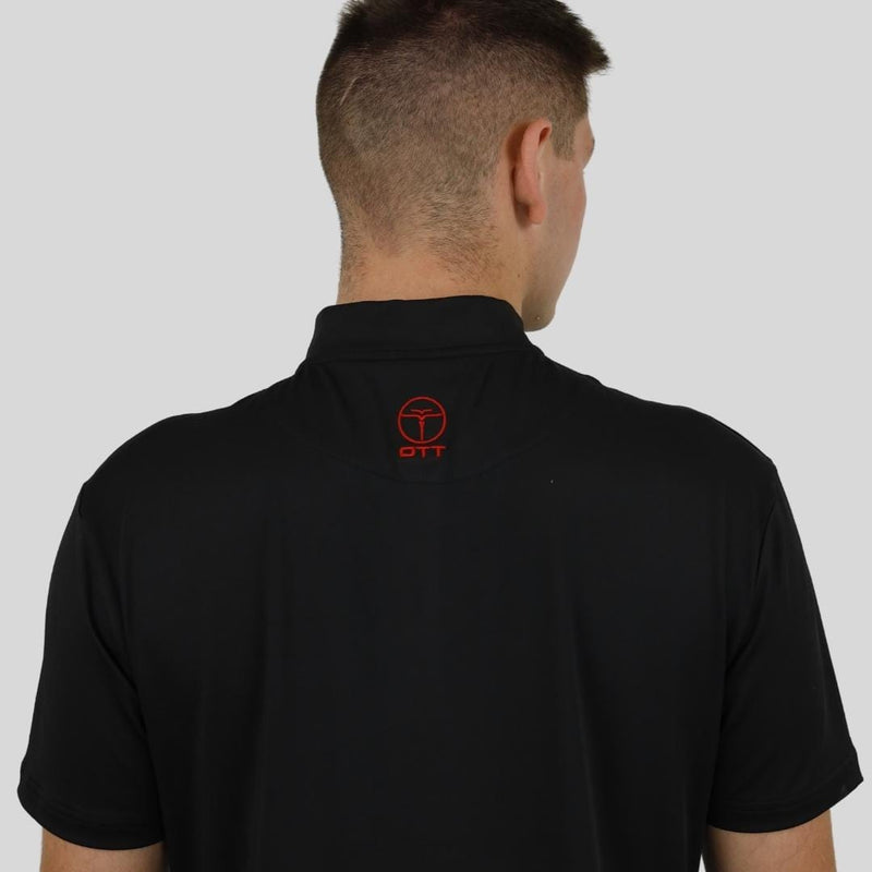 Collarless Black Polo Innovator