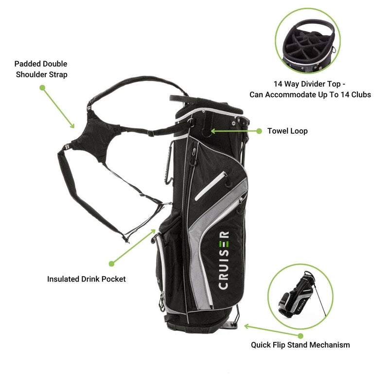 SB3 14 Way Divider Golf Stand Bag - Black/Red