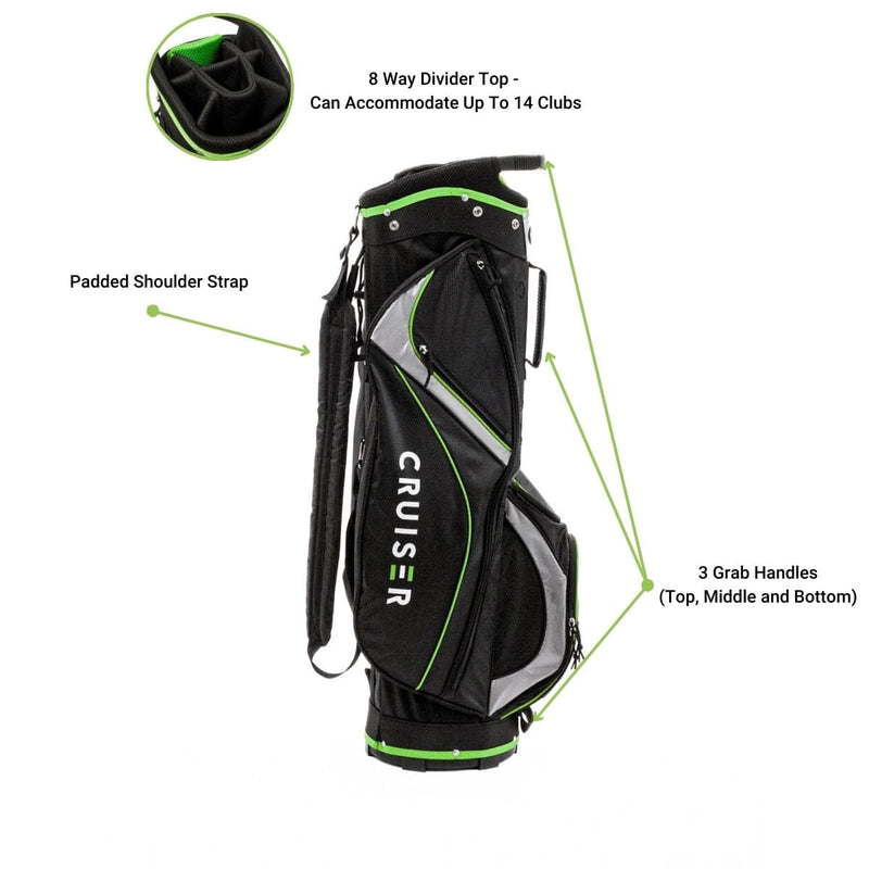 CB2 Lightweight Cart Bag - Black/Green