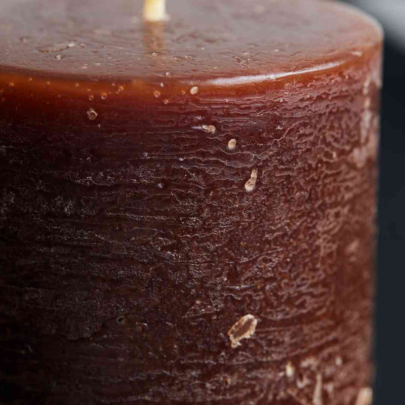 Rustic Pillar Candle | Cognac | Set of 2