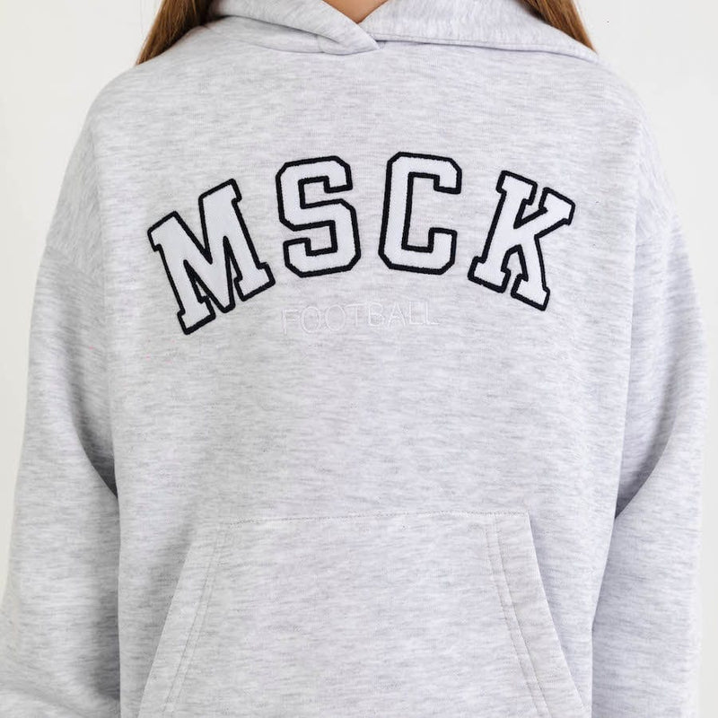 Girls MSCK Hoodie Light Grey Marl