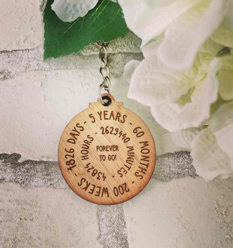 Keyring - 5 Year 'Wood' Anniversary Gift