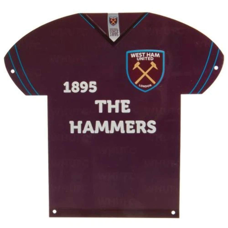 West Ham Shirt Shaped Metal Sign