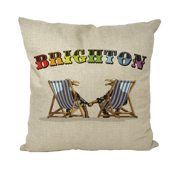 Laughing Seagulls - Throw Pillow with Insert