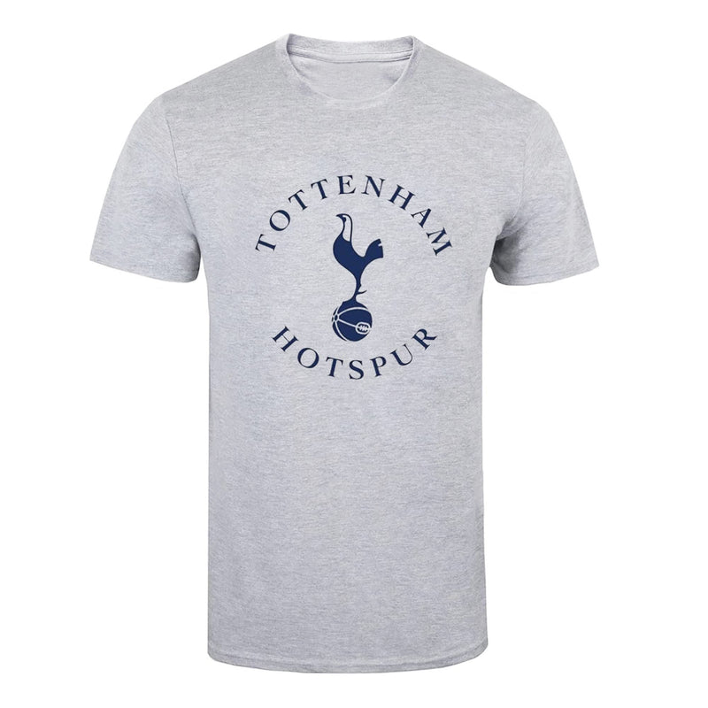 Tottenham Hotspur F.C. Spurs Crest T Shirt Grey Adults