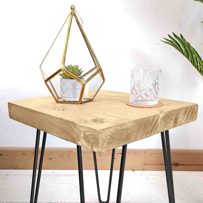 Rustic Side Table | Hairpin Leg