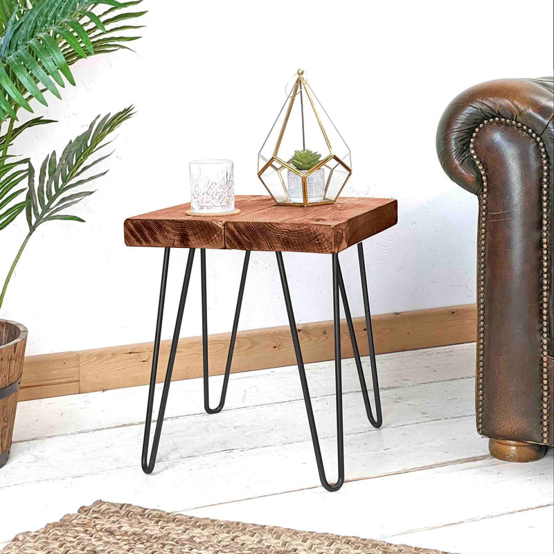 Rustic Side Table | Hairpin Leg