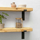 Rustic Lipped Metal Bracket Shelf | 15cm Depth