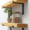 Rustic Lipped Metal Bracket Shelf | 15cm Depth