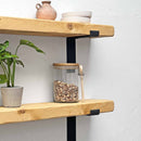 Rustic Lipped Metal Bracket Shelf | 15cm Depth