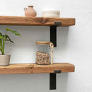 Rustic Lipped Metal Bracket Shelf | 15cm Depth
