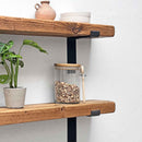 Rustic Lipped Metal Bracket Shelf | 15cm Depth