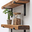 Rustic Lipped Metal Bracket Shelf | 15cm Depth