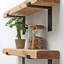 Rustic Lipped Metal Bracket Shelf | 15cm Depth