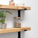 Rustic Lipped Metal Bracket Shelf | 15cm Depth