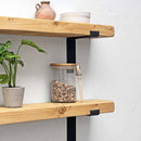 Rustic Lipped Metal Bracket Shelf | 15cm Depth