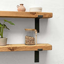Rustic Lipped Metal Bracket Shelf | 15cm Depth