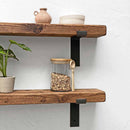 Rustic Lipped Metal Bracket Shelf | 15cm Depth