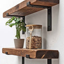 Rustic Lipped Metal Bracket Shelf | 15cm Depth