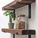Rustic Lipped Metal Bracket Shelf | 15cm Depth