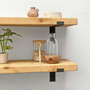 Rustic Lipped Metal Bracket Shelf | 30cm Depth