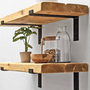 Rustic Lipped Metal Bracket Shelf | 30cm Depth