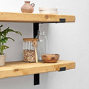 Rustic Lipped Metal Bracket Shelf | 30cm Depth