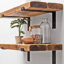 Rustic Lipped Metal Bracket Shelf | 30cm Depth