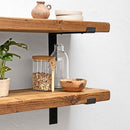 Rustic Lipped Metal Bracket Shelf | 30cm Depth