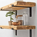 Rustic Lipped Metal Bracket Shelf | 30cm Depth