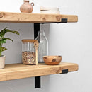 Rustic Lipped Metal Bracket Shelf | 30cm Depth
