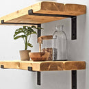 Rustic Lipped Metal Bracket Shelf | 30cm Depth