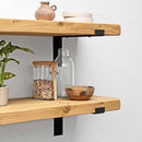 Rustic Lipped Metal Bracket Shelf | 30cm Depth